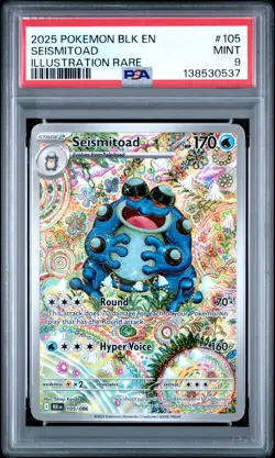 2025 POKEMON BLK EN-BLACK BOLT ILLUSTRATION RARE #105 SEISMITOAD PSA 9 - Image 1