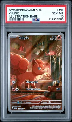 2025 POKEMON MEG EN-MEGA EVOLUTION ILLUSTRATION RARE #138 VULPIX PSA 10 - Image 1