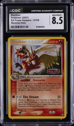 2007 POKEMON EX POWER KEEPERS REVERSE HOLO #5 BLAZIKEN CGC 8.5 - Image 1