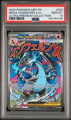 2025 POKEMON MEGA CHARIZARD X EX UPC PROMO #023 MEGA CHARIZARD X EX PSA 10 - Image 1