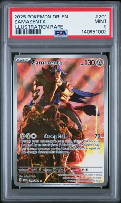 2025 POKEMON DRI EN-DESTINED RIVALS ILLUSTRATION RARE #201 ZAMAZENTA PSA 9 - Image 1