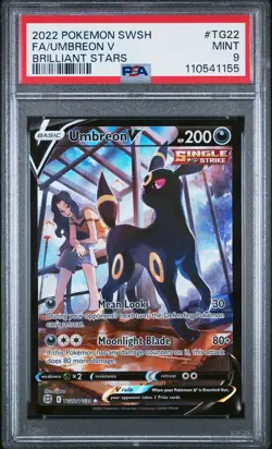 2022 POKEMON SWORD & SHIELD BRILLIANT STARS #TG22 FULL ART/UMBREON V PSA 9 - Image 1