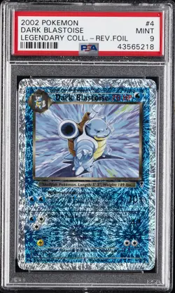 2002 POKEMON LEGENDARY COLLECTION #4 DARK BLASTOISE-REVERSE FOIL PSA 9 - Image 1