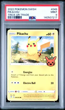 2021 POKEMON SWORD & SHIELD EVOLVING SKIES TRICK OR TRADE 2022 PIKACHU PSA 9 - Image 1