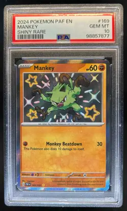 2024 Pokemon Paldean Fates Mankey #169/091 PSA 10 - Image 1