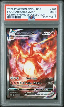 2022 POKEMON SWSH BLACK STAR PROMO #261 FULL ART/CHARIZARD VMAX PSA 9 - Image 1