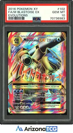 Pokemon 2016 M Blastoise-EX 102/108 Full Art Evolutions GEM MINT PSA 10 - Image 1