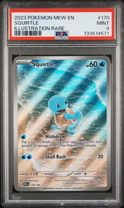 2023 POKEMON MEW EN-151 ILLUSTRATION RARE #170 SQUIRTLE PSA 9 - Image 1