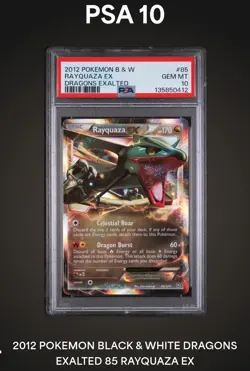 Pokemon 2012 B&W Rayquaza EX #85 Dragons Exalted PSA 10 - Image 1