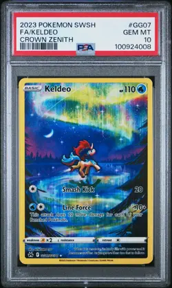 2023 POKEMON SWORD & SHIELD CROWN ZENITH #GG07 FULL ART/KELDEO PSA 10 - Image 1