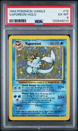Vaporeon Jungle 12/64 PSA 6 English • 1999 Pokemon TCG Holo - Image 1