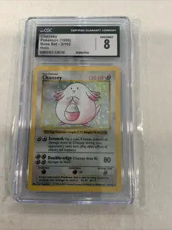 1999 Pokemon Chansey 3/102 Holo Shadowless CGC 8 NM/Mint ♨♨♨3 - Image 2