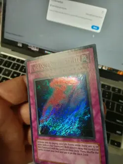 ERROR MISPRINT Yugioh Exchange of the Spirit RP01-EN099 Retro Pack Secret Rare - Image 2