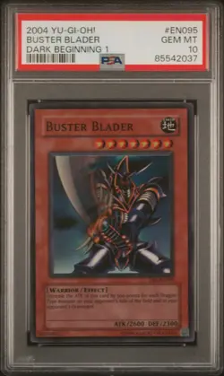 2004 BUSTER BLADER DARK BEGINNING 1 HOLO PSA 10 MINT #EN095 YUGIOH RARE! POP 5 - Image 1
