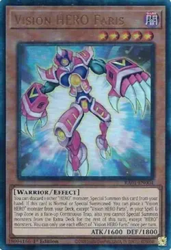 Yugioh! LP Vision HERO Faris - RA01-EN004 - Prismatic Ultimate Rare - 1st Editio - Image 1