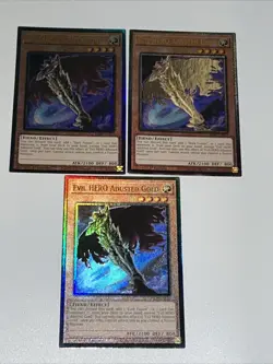3x Evil HERO Adusted Gold 1st Edition Prismatic Ultimate Rare RA04-EN029 Playset - Image 2