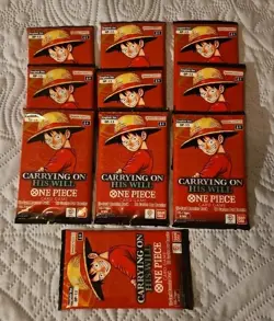One Piece Carrying On His Will OP-13 LOT OF 10 Sealed Booster Packs English New - Image 1
