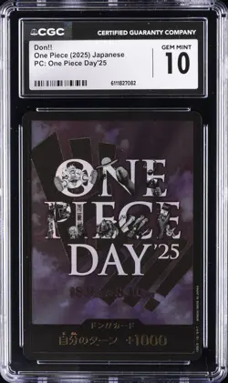 2025 ONE PIECE JPN PC: ONE PIECE DAY'25 DON!! CGC 10 GEM MINT - Image 1