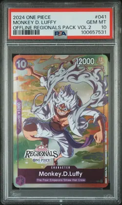 2024 ONE PIECE OFFLINE REGIONALS PACK 2024 VOL.2 #041 MONKEY D. LUFFY PSA 10 - Image 1
