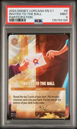 2024 DISNEY LORCANA EN C1-LORCANA CHALLENGE PROMO #6 INVITED TO THE BALL PSA 9 - Image 1