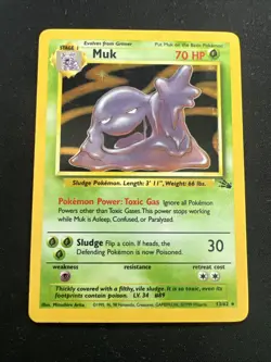 1999 Fossil Vintage Pokemon 2 Card Lot: Holo Muk 13/62 x2 - Image 2