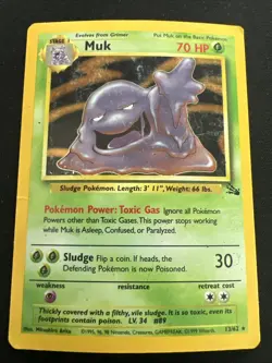 1999 Fossil Vintage Pokemon 2 Card Lot: Holo Muk 13/62 x2 - Image 4
