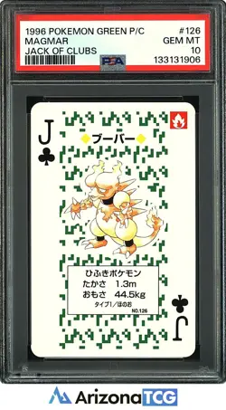 Pokemon 1996 Magmar 126 Jack Of Clubs Green Playing Cards Japanese PSA 10 - Image 1
