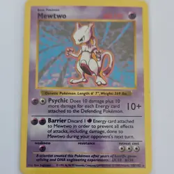 Pokemon Mewtwo Base Set Shadowless Holo Rare 010/102 English 1999 Card - Image 1