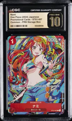 2024 ONE PIECE JPN PROMO CARDS COMMON PRB STORAGE BOX NAMI CGC 10 PRISTINE - Image 1