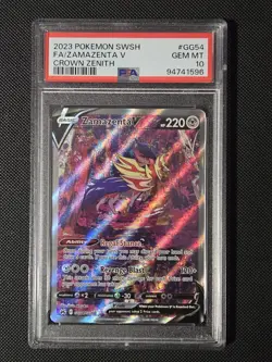 Zamazenta v Full Art GG54/GG70 Crown Zenith Pokemon Card PSA 10 Gem Mint - Image 1