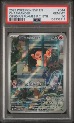 PSA 10 Pokemon Charmander 044 Pokemon Center Exclusive OBF ETB Promo Card PSA 10 - Image 1