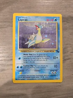 Lapras 10/62 WOTC Fossil Unlimited Holo Rare Pokemon Card Mod Play - Image 1