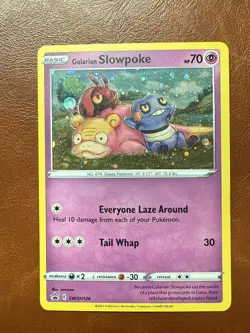 POKEMON GALARIAN SLOWPOKE SWSH126 PROMO BLACK STAR COSMOS NM CARD - Image 1