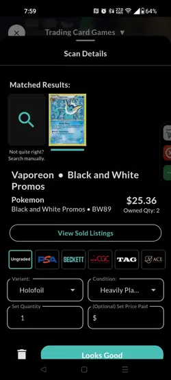 Pokemon TCG Vaporeon BW89 Black & White Promo Holo 110 HP Stage 1 Card - Image 3