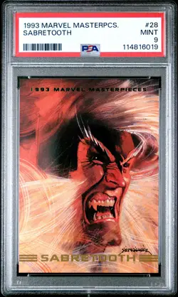 1993 MARVEL MASTERPIECES #28 SABRETOOTH PSA 9 - Image 1
