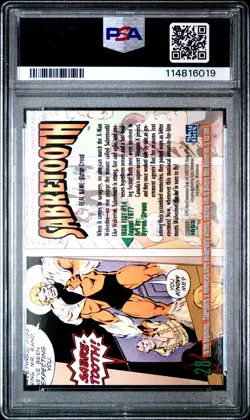 1993 MARVEL MASTERPIECES #28 SABRETOOTH PSA 9 - Image 2