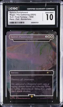 2025 MTG SLD RARE FOIL BORDERLESS #1858 SPIRA'S PUNISHMENT CGC 10 GEM MINT - Image 1