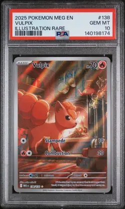 2025 POKEMON MEG EN-MEGA EVOLUTION ILLUSTRATION RARE #138 VULPIX PSA 10 - Image 1