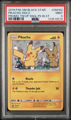 2019 POKEMON SM BLACK STAR PROMO TEAM UP SINGLE PACK BLISTERS PIKACHU-HOLO PSA 9 - Image 1