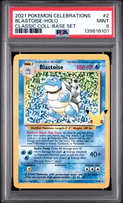 2021 POKEMON CELEBRATIONS CLASSIC COLLECTION #2 BLASTOISE-HOLO PSA 9 - Image 1