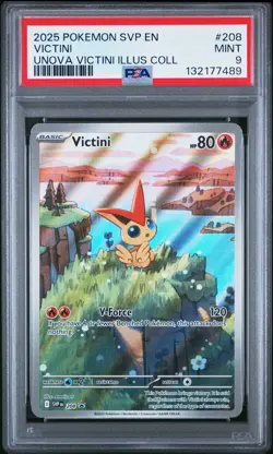 2025 POKEMON SVP EN-SV BLACK STAR PROMO #208 VICTINI PSA 9 - Image 1