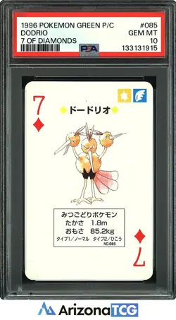 Pokemon 1996 Dodrio 085 7 Of Diamonds Green Playing Cards Japanese PSA 10 - Image 1