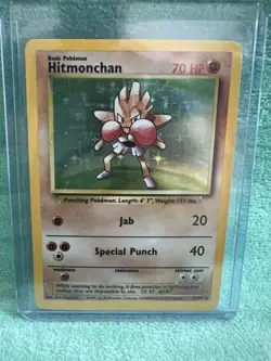 Hitmonchan 7/102 Holo Rare Base Set Pokemon Card - Image 1
