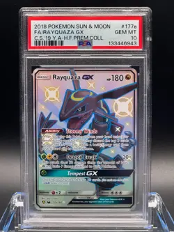 PSA 10 GEM MT 💎 - Rayquaza GX 177A/168 Pokemon Sun & Moon - Image 1