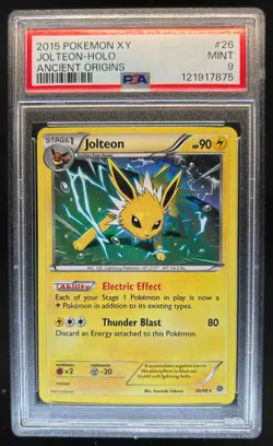 2015 Pokemon XY Ancient Origins Jolteon Holo #26/98 PSA 9 - Image 1