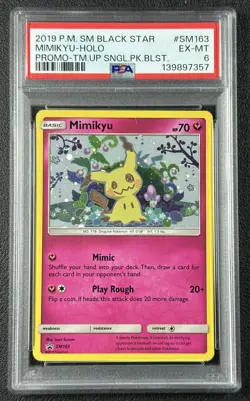 MIMIKYU HOLO PSA 6 2019 POKEMON SM BSP #SM163 PROMO TEAM UP SINGLE BLISTER 57 - Image 1