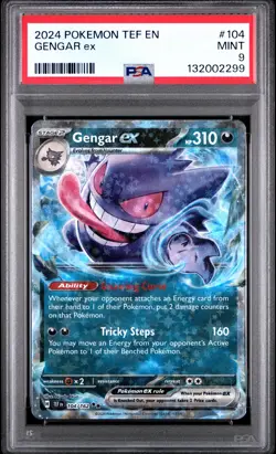 2024 POKEMON TEF EN-TEMPORAL FORCES #104 GENGAR EX PSA 9 - Image 1