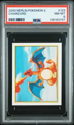 2000 MERLIN POKEMON 2 #123 CHARIZARD PSA 8 - Image 1