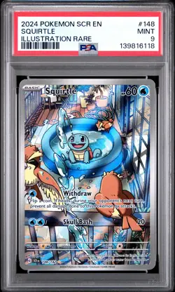 2024 POKEMON SCR EN-STELLAR CROWN ILLUSTRATION RARE #148 SQUIRTLE PSA 9 - Image 1