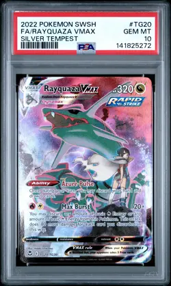 2022 POKEMON SWORD & SHIELD SILVER TEMPEST #TG20 FULL ART/RAYQUAZA VMAX PSA 10 - Image 1